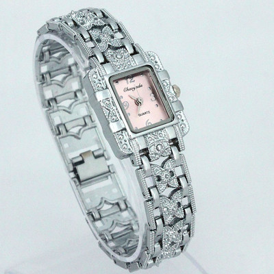 Moteriški laikrodžiai Stačiakampis ciferblatas Sidabrinis nerūdijančio plieno krištoliniai laikrodžiai Madingi kvarcas moterims Moteriški reljefai Karštas Išpardavimas Relojes