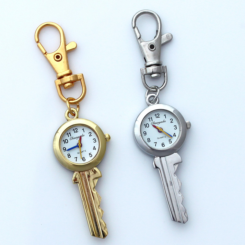 chaoyada uhiuus moodne Crystal KEY stiilis taskuripatsiga võtmehoidja kvartsist kleidikell kinkekotiga GL59K lastekell