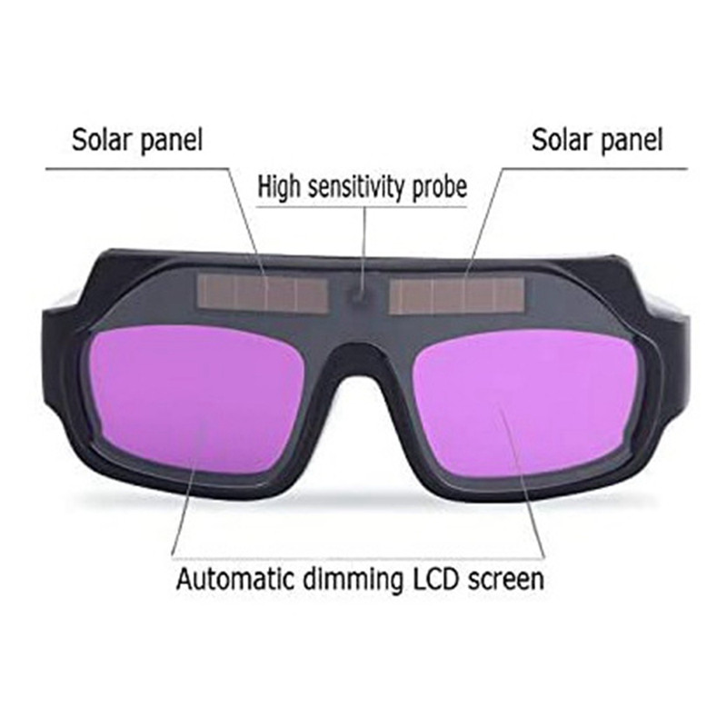 Solar Powered Auto Darkening Welding Mask Goggles Welder Glasses με 5 τμχ προστατευτικούς φακούς υπολογιστή και θήκη αποθήκευσης