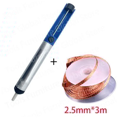 Solder Sucker Litavimo siurblys Aliuminis vakuuminis rašiklis litavimo geležies rinkinys Wick Wire Švino laido srautas BGA suvirinimo taisymo įrankis