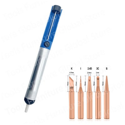 Solder Sucker Litavimo siurblys Aliuminis vakuuminis rašiklis litavimo geležies rinkinys Wick Wire Švino laido srautas BGA suvirinimo taisymo įrankis