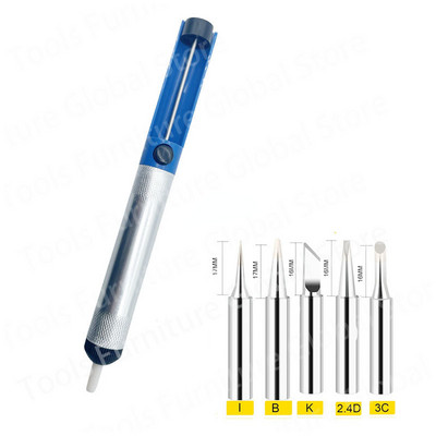 Solder Sucker Litavimo siurblys Aliuminis vakuuminis rašiklis litavimo geležies rinkinys Wick Wire Švino laido srautas BGA suvirinimo taisymo įrankis