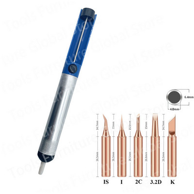 Solder Sucker Litavimo siurblys Aliuminis vakuuminis rašiklis litavimo geležies rinkinys Wick Wire Švino laido srautas BGA suvirinimo taisymo įrankis