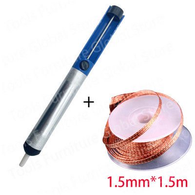 Solder Sucker Litavimo siurblys Aliuminis vakuuminis rašiklis litavimo geležies rinkinys Wick Wire Švino laido srautas BGA suvirinimo taisymo įrankis