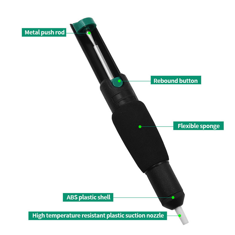 Plastikinis galingas išlitavimo siurblys, siurbiamas skarda, vakuuminis lituoklis, litavimo pistoletas, litavimo siurblys, rašiklio išėmimas rankinio suvirinimo įrankiai