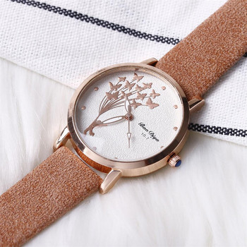 Νέα μόδα γυναικεία ρολόγια Butterfly 2022 Απλό καφέ ρολόι χαλαζία Vintage δερμάτινα γυναικεία ρολόγια χειρός Drop ρολόι αποστολής