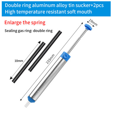 LUXIANZI dvigubo žiedo išlitavimo siurblys, plastikinis galingas litavimo siurblys, vakuuminis siurblys, litavimo pistoletas Pompe A Dessouder