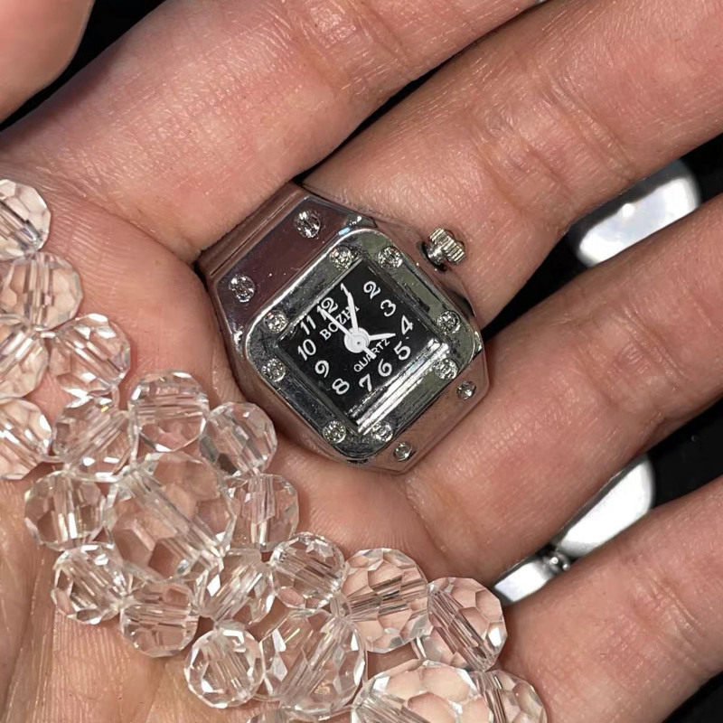 Vintage Rings Punk elastsed venivad kvartsist kellasõrmused naistele, meestele 2023, uus individuaalne hip-hop paari aksessuaarid