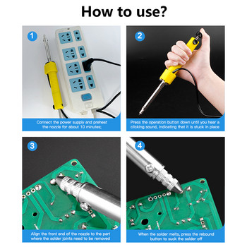 2 в 1 електрическа вакуумна спояваща смукателна помпа за разпояване на заваряване/поялник/отстраняване на поялник писалка Инструмент за ремонт на заваряване