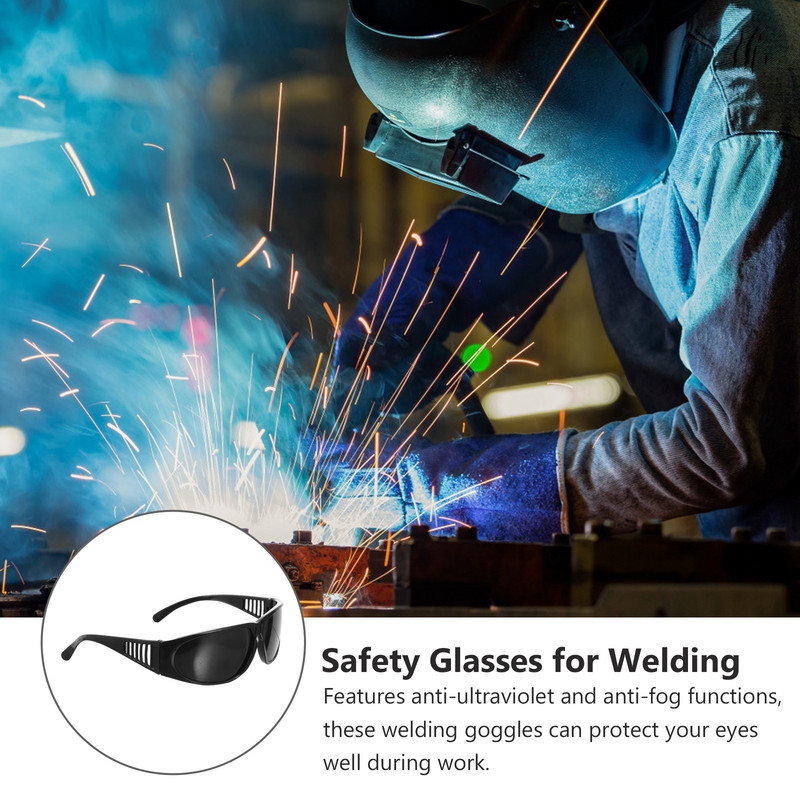 6 buc Ochelari de protecție pentru sudură Ochelari de siguranță cu dom luminos Abajur negru gazos, fără sudor, nuanțat cu arc