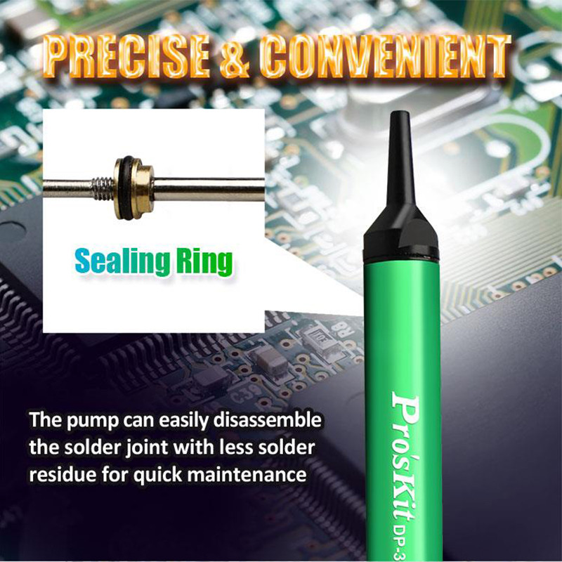 Pro`sKit DP-366I Mini aliuminio lydinio alavo siurbimo įtaisas Antistatinis alavo siurbimo siurblys mažo dydžio stiprus siurbimo taisymo įrankis