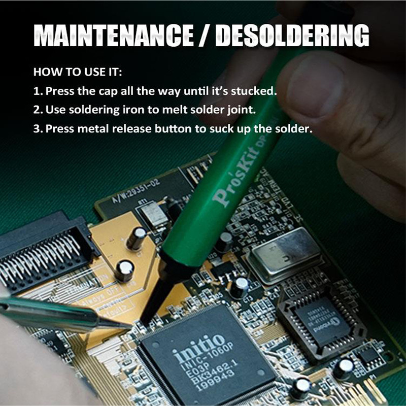 Pro`sKit DP-366I Mini aliuminio lydinio alavo siurbimo įtaisas Antistatinis alavo siurbimo siurblys mažo dydžio stiprus siurbimo taisymo įrankis