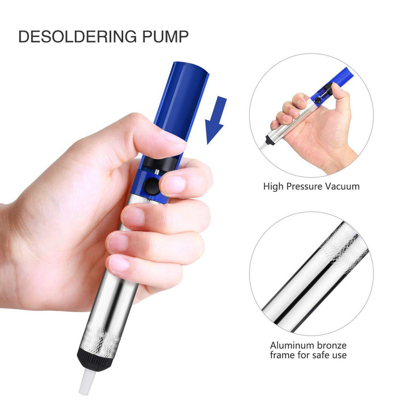 Aliuminio metalo išlitavimo siurblys, siurbiamas skardos pistoletas, litavimo siurbtukas, nuėmimas vakuuminiu lituokliu lituokliu, rankinio suvirinimo įrankiai