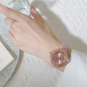 Луксозни модни часовници с неправилни кристали Дамска модна марка Кварцов часовник Качества Дамски кожени ръчни часовници Дамски часовник