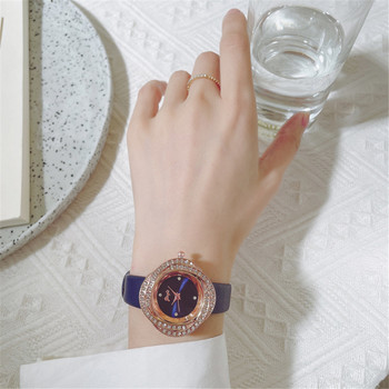 Πολυτελή μόδα Ρολόγια ακανόνιστου στρας Γυναικεία μάρκα μόδας Ρολόι Quartz Ποιότητες Γυναικεία δερμάτινα ρολόγια χειρός Γυναικείο ρολόι
