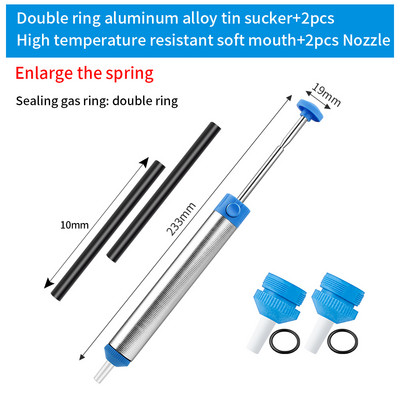 LUXIANZI alumínium kiforrasztó szivattyú szívó ón pisztoly forrasztó szívótoll eltávolítása nagy teljesítményű vákuum forrasztópáka hegesztő javító szerszámok