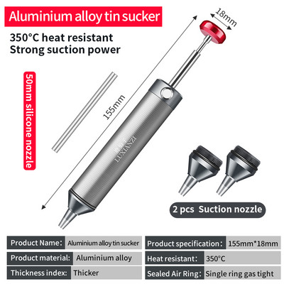 LUXIANZI alumínium kiforrasztó szivattyú szívó ón pisztoly forrasztó szívótoll eltávolítása nagy teljesítményű vákuum forrasztópáka hegesztő javító szerszámok