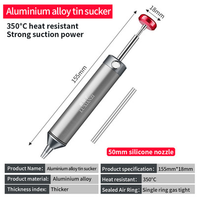 LUXIANZI alumínium kiforrasztó szivattyú szívó ón pisztoly forrasztó szívótoll eltávolítása nagy teljesítményű vákuum forrasztópáka hegesztő javító szerszámok