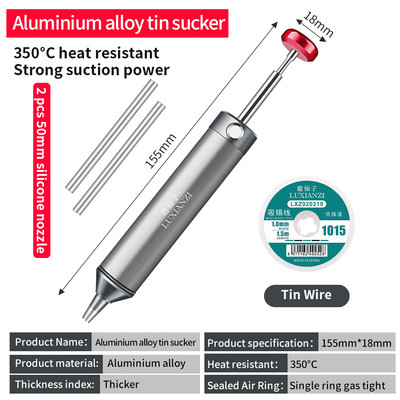 LUXIANZI alumínium kiforrasztó szivattyú szívó ón pisztoly forrasztó szívótoll eltávolítása nagy teljesítményű vákuum forrasztópáka hegesztő javító szerszámok