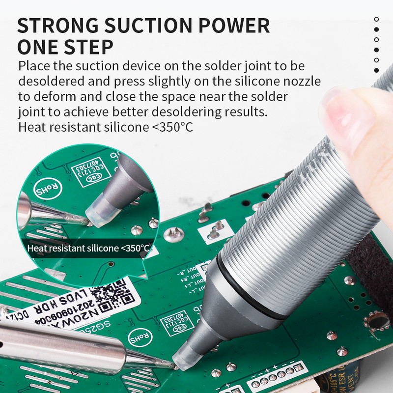 LUXIANZI alumínium kiforrasztó szivattyú szívó ón pisztoly forrasztó szívótoll eltávolítása nagy teljesítményű vákuum forrasztópáka hegesztő javító szerszámok