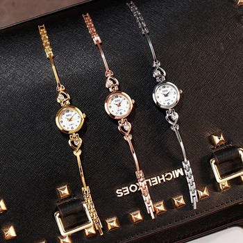 2023 Моден дамски часовник с гривна със сърце, розово злато, кварцов часовник, ръчен часовник, дамска рокля, ежедневни часовници с гривна, подарък, аксесоари