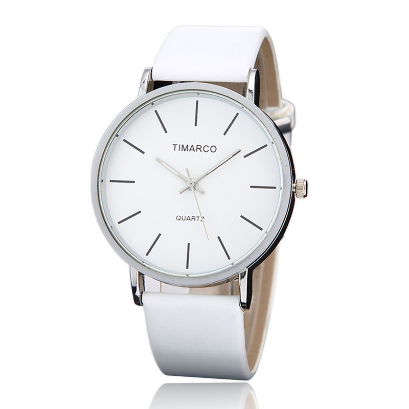 Ceasuri din piele albă în stil simplu, ceas de modă pentru femei, ceas de mână ocazional minimalist pentru femei, ceas cu quartz pentru femei, 2023