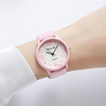 Дамски моден комплект силиконови часовници Минималистичен висококачествен голям циферблат Дамски кварцови ръчни часовници с ежедневни часовници Подаръци