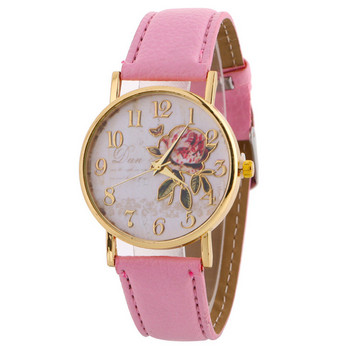 orologio donna Hot Selling Δερμάτινα ρολόγια χειρός Νέα άφιξη Ρολόγια με ροζ μοτίβο για γυναίκες Δώρο μόδας Casual Students Watch