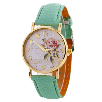 orologio donna Горещи продавани кожени ръчни часовници Ново пристигане Часовници с шарка на роза за жени Подарък Моден ежедневен студентски часовник