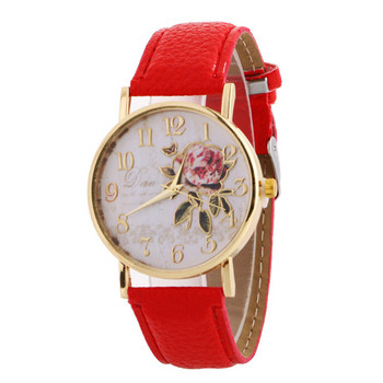 orologio donna Горещи продавани кожени ръчни часовници Ново пристигане Часовници с шарка на роза за жени Подарък Моден ежедневен студентски часовник