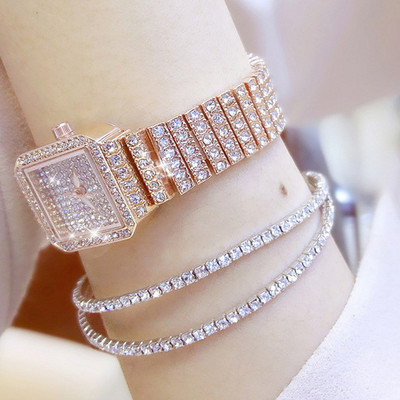 3 gab. Modes dimanta pulkstenis sievietēm Luksusa kristāla rozā zelta kvarca pulkstenis Rokas pulkstenis analogā kleita sieviešu pulkstenis sievietēm Reloj