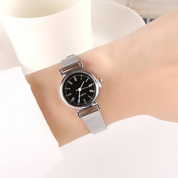 Моден кварцов часовник за жени Луксозни дамски часовници Часовник Ръчен часовник Бяла лента от неръждаема стомана Класически часовници Ежедневни подаръци