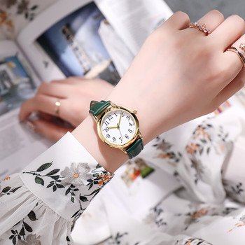 Японски механизъм Дамски кварцов часовник Лесни за четене арабски цифри Опростен циферблат PU кожена каишка Lady Candy Color
