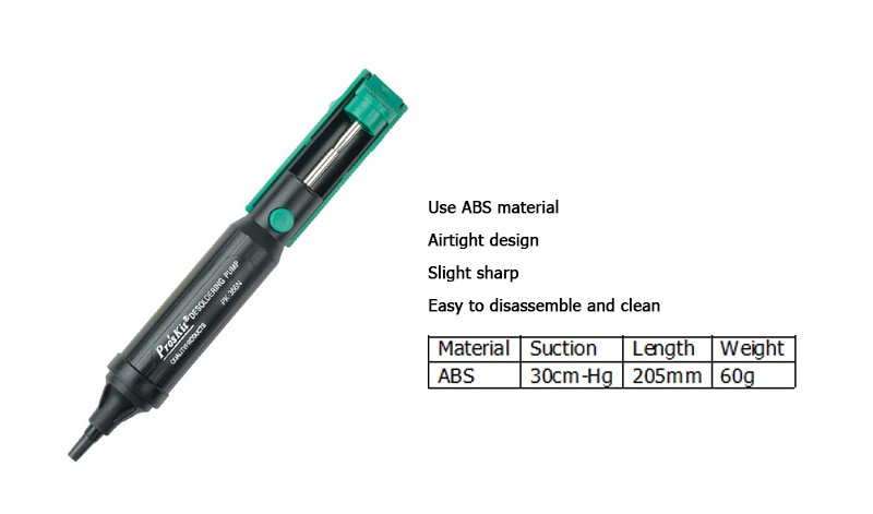 Pro`sKit Proskit 8PK-366N-G Αντλία Αποκόλλησης Αναρρόφηση Κασσίτερου Συγκόλλησης Πιστόλι Αποκόλλησης Στυλό Συγκόλλησης Δωρεάν αποστολή