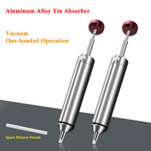 Pompă profesională de dezlipire din aluminiu, metal, instrument de îndepărtare a lipirii, aspirator puternic și duză de rezervă din silicon