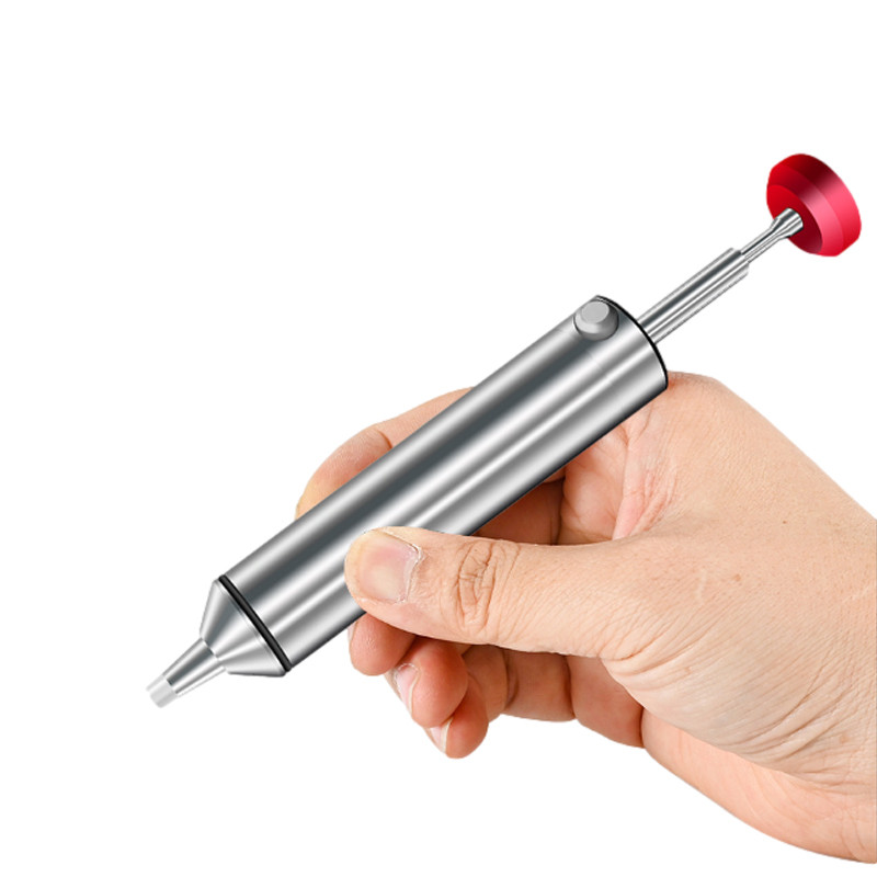 Pompă profesională de dezlipire din aluminiu, metal, instrument de îndepărtare a lipirii, aspirator puternic și duză de rezervă din silicon