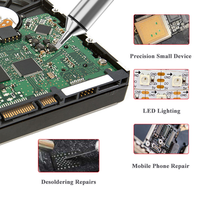 Pompă profesională de dezlipire din aluminiu, metal, instrument de îndepărtare a lipirii, aspirator puternic și duză de rezervă din silicon