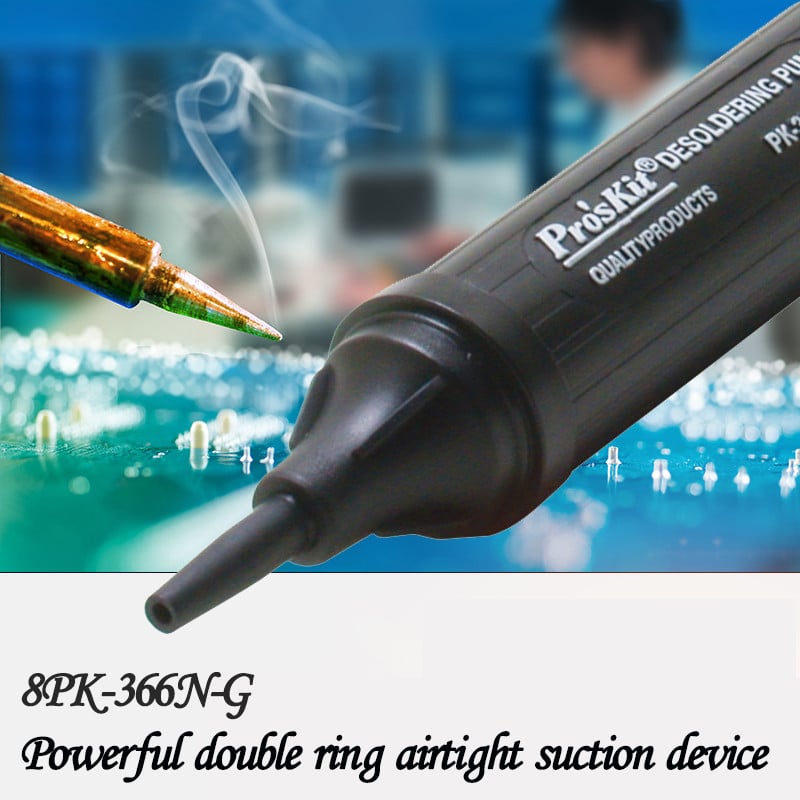 8PK-366N-G ProsKit atlodēšanas sūkņa sūkšanas skārda lodēšanas piesūcēji atlodēšanas pistole BGA PCB SMD mātesplates remontam