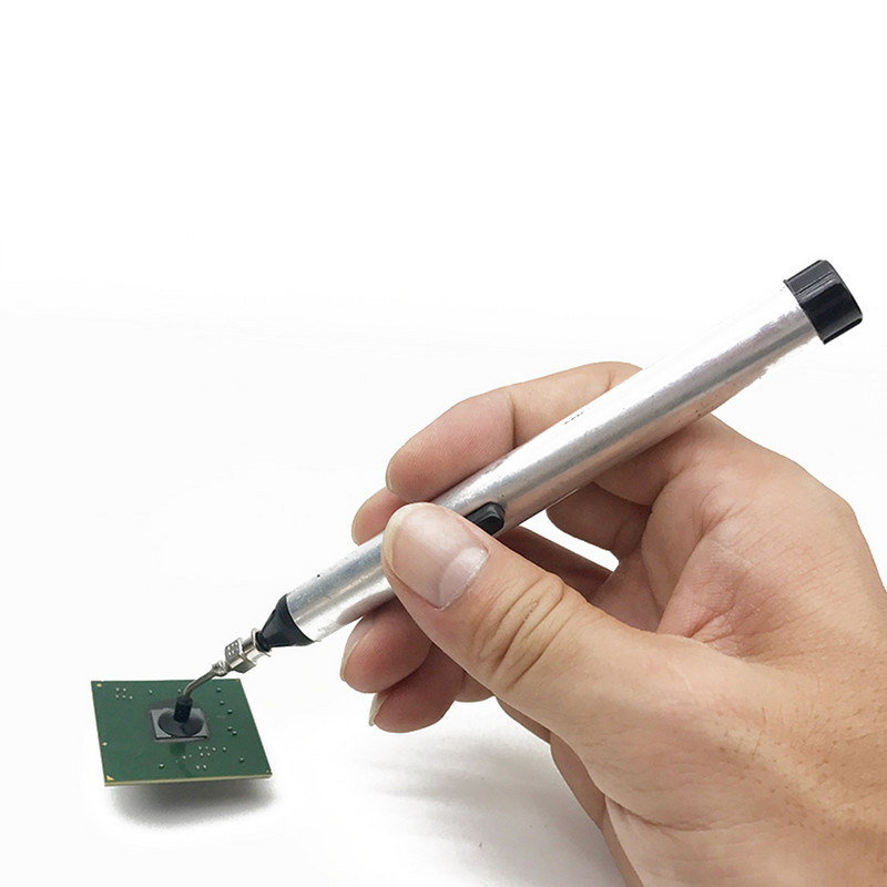 IC SMD vakuuma sūkšanas pildspalvas noņemšanas sūknis IC SMD pincetes savācējs rokas instrumenta lodēšana atlodēšanai + 3 sūkšanas galvenes