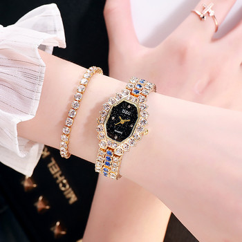 Νέο γυναικείο ρολόι με βραχιόλι τετράγωνο ρολόι Full Diamond γυναικείο ρολόι Fashion Casual Starry Sky Watch