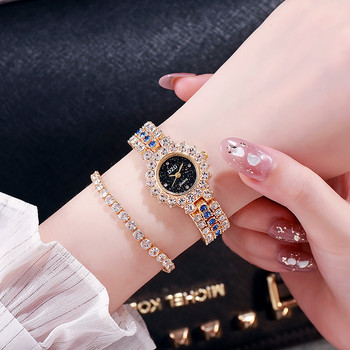 Νέα αγαθά! ! Γυναικείο ρολόι Βραχιόλι Diamond Γυναικείο ρολόι Fashion Casual Starry Sky Ρολόι Reloj Mujer casual Steel Quartz