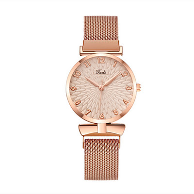 Διχτυωτό ρολόι Rose Gold Γυναικεία ρολόγια Σετ Βραχιόλι Quartz-Watches Πολυτελές ρολόι χειρός Sport Γυναικείο Casual ρολόι Dropshiping