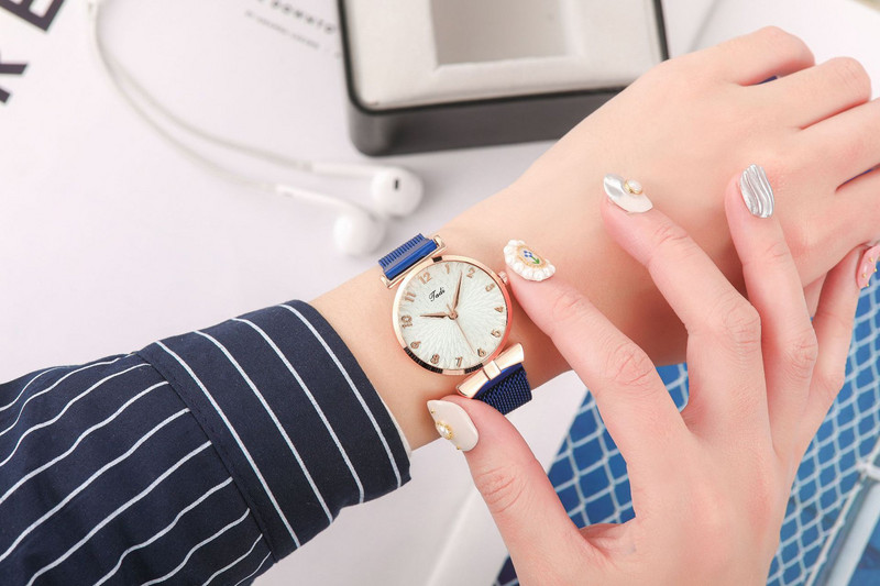 Διχτυωτό ρολόι Rose Gold Γυναικεία ρολόγια Σετ Βραχιόλι Quartz-Watches Πολυτελές ρολόι χειρός Sport Γυναικείο Casual ρολόι Dropshiping