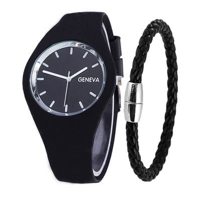 Ceasuri bărbați Brățară Cremă Moda Femei Ceas Curea din silicon Ceas simplu pentru petrecere a timpului liber Ceas Geneva Ceas bărbătesc Jelly