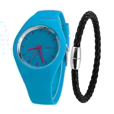 Ceasuri bărbați Brățară Cremă Moda Femei Ceas Curea din silicon Ceas simplu pentru petrecere a timpului liber Ceas Geneva Ceas bărbătesc Jelly