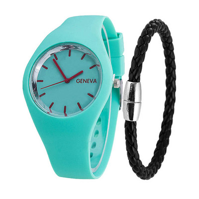 Ceasuri bărbați Brățară Cremă Moda Femei Ceas Curea din silicon Ceas simplu pentru petrecere a timpului liber Ceas Geneva Ceas bărbătesc Jelly