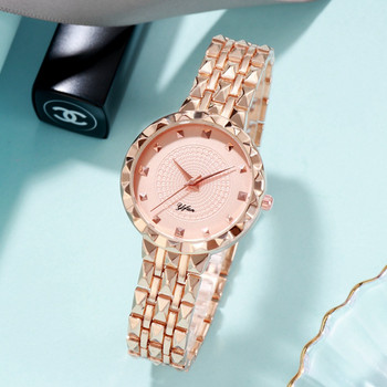 Часовници Дамска мода Луксозна дамска гривна от неръждаема стомана Часовник с кварцова рокля Ръчен часовник Feminino Reloj Mujer Ръчен за подарък