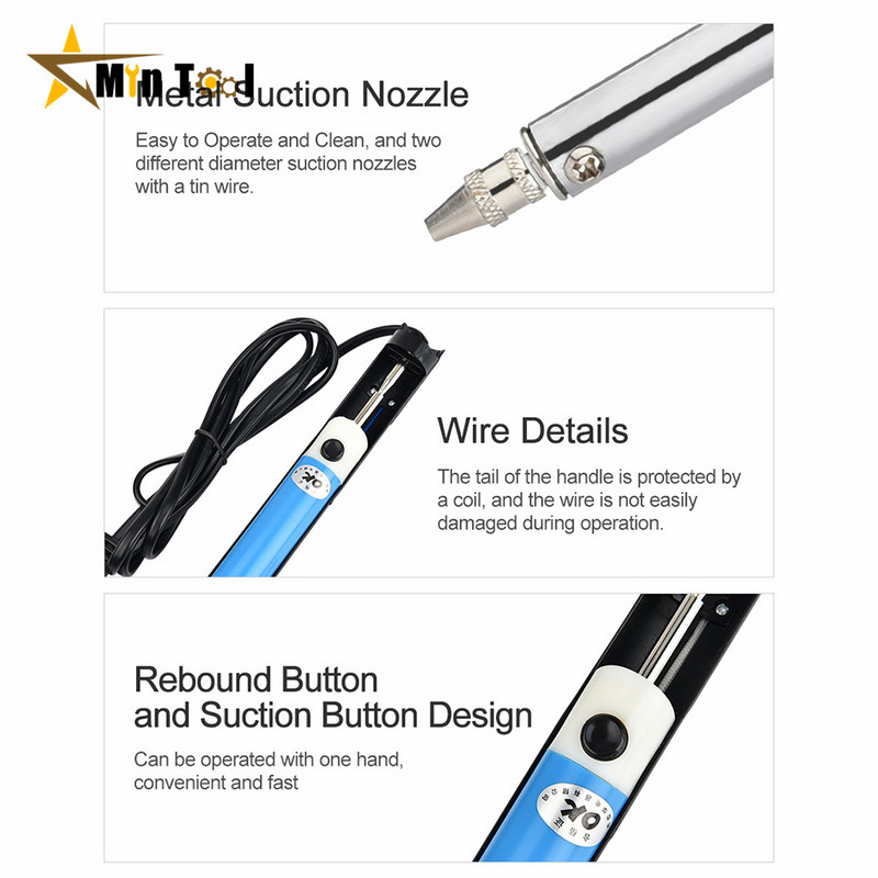 30 W rankinis elektrinis skardos siurbimo rašiklis Litavimo siurblys Litavimo įrankio nuėmimas Litavimo geležies rašiklio suvirinimo taisymo įrankis