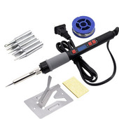 1 komplekt 5 ühes sinine 60 W reguleeritava temperatuuriga elektriline jootekolb DIY Fix tööriistakomplekt