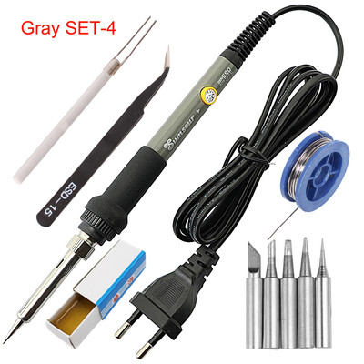 Električno lemilo 110V / 220V 60W Mini ručka s podesivom temperaturom Toplinska olovka Stanica za lemljenje s vrhovima Postolje Alati za žice